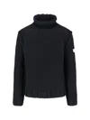 Mm6 Maison Margiela Mm6 By Maison Margiela Knitted Black Sweater With High Collar And Ribbed Finishes In Black
