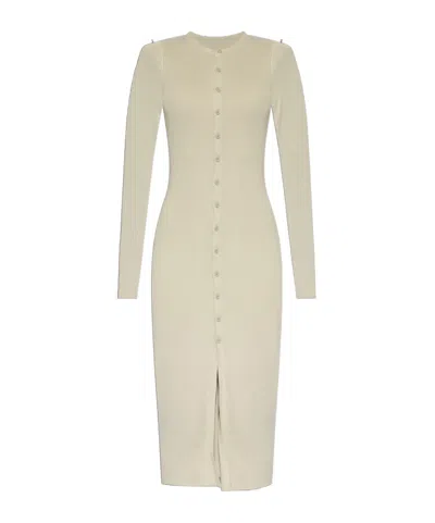 Mm6 Maison Margiela Knitted Midi Dress In Gray