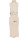 Mm6 Maison Margiela Sleeveless Knit Midi Dress Oat In Neutrals