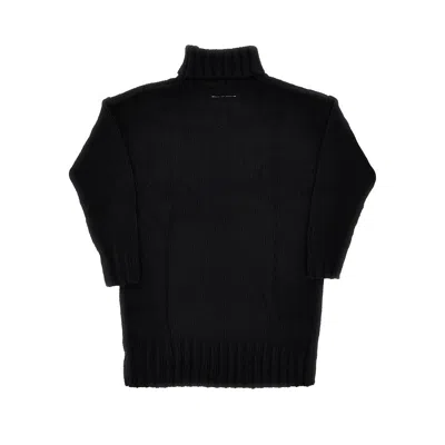 Mm6 Maison Margiela Knitted Mini Dress With Logo Inlay Kids In Black