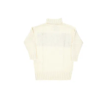 Mm6 Maison Margiela Knitted Mini Dress With Logo Inlay Kids In Neutral