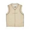 Mm6 Maison Margiela Stitch-detail Wool-knit Vest Top In White