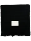 Mm6 Maison Margiela Knitted Wool Blend Scarf In Black