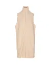 Mm6 Maison Margiela High-neck Zip-front Top In Neutral