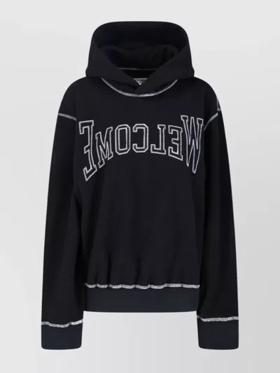 MM6 MAISON MARGIELA KNITWEAR HOODED CONTRAST STITCHING