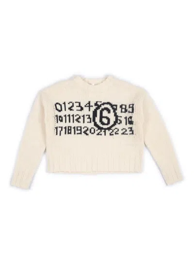 Mm6 Maison Margiela Kids' Knitwear In White