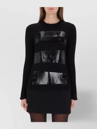 MM6 MAISON MARGIELA KNITWEAR WITH GLOSSY PANEL AND RIBBED TEXTURE