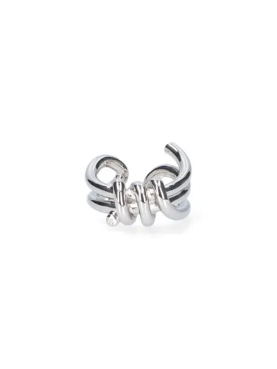 Mm6 Maison Margiela Knot Ring In Metallic