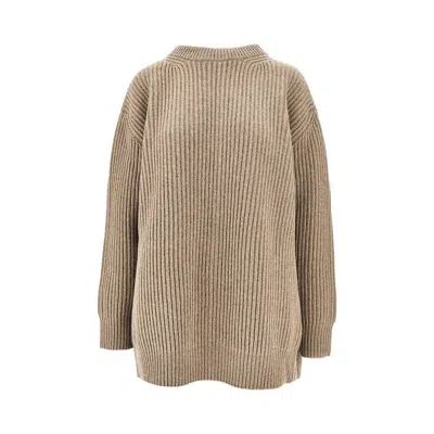 Mm6 Maison Margiela L-blend Expandable Sweater In Brown