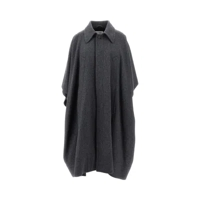 Mm6 Maison Margiela L Cloth Long Coat In Gray