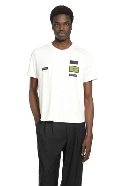 Mm6 Maison Margiela Patch Graphic Crew Neck Short Sleeve T-shirt In White