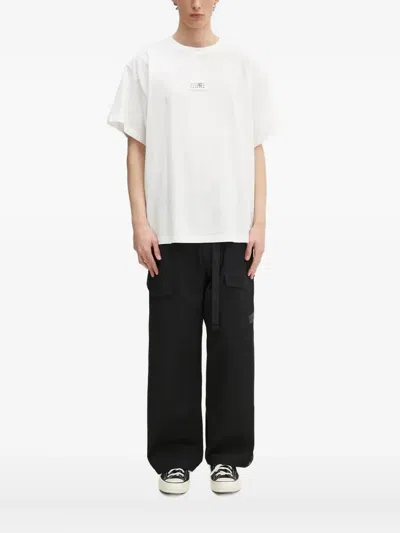 Mm6 Maison Margiela T-shirt In Cotton With Patch Logo In Bianco