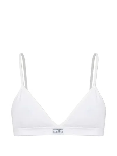 Mm6 Maison Margiela Label Triangle Bra In White