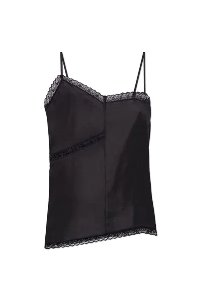 Mm6 Maison Margiela Mm6 By Maison Margiela Black Silk Top