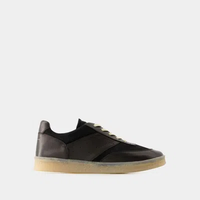 Mm6 Maison Margiela Lace Up Leather Sneakers In T8013