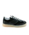 Mm6 Maison Margiela Lace Up Leather Sneakers In Black
