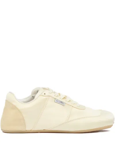 Mm6 Maison Margiela Yellow Satin Factory Sneakers In White