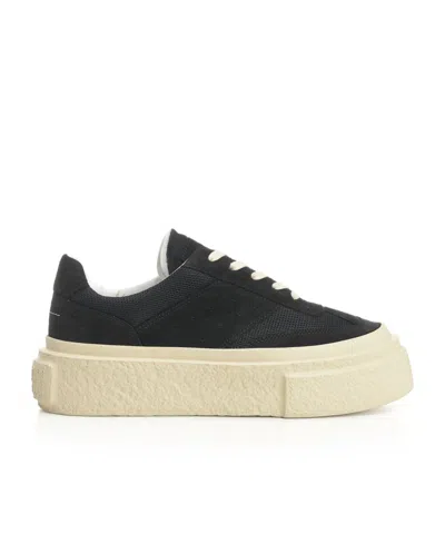 Mm6 Maison Margiela Suede And Fabric Sneakers In Black