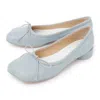 Mm6 Maison Margiela Woman Ballet Flats Light Grey Size 8 Leather