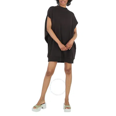 Mm6 Maison Margiela Ladies Black Cut-out Sleeve Sweatshirt Dress