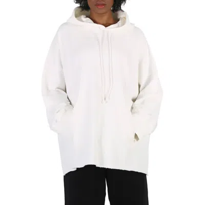 MM6 MAISON MARGIELA LADIES OFF WHITE OVERSIZE FIT COTTON HOODIE