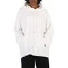 Mm6 Maison Margiela Ladies Off White Oversize Fit Cotton Hoodie In White