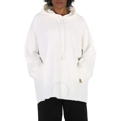 Mm6 Maison Margiela Ladies Off White Oversize Fit Cotton Hoodie