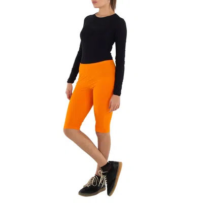 Mm6 Maison Margiela Ladies Orange Fitted Knee-length Shorts In Multi