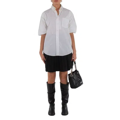 Mm6 Maison Margiela Ladies White Short-sleeve Cotton Shirt