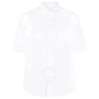 Mm6 Maison Margiela Mm6  Maison Margiela Ladies White Short-sleeve Cotton Shirt