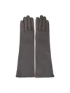 Mm6 Maison Margiela Lamb Leather Gloves In Gray