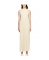 Mm6 Maison Margiela Laminated Dress With Round Neck In Nude