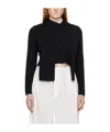 Mm6 Maison Margiela Laminated Knitted Cardigan In Black