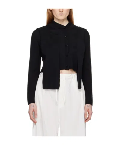 Mm6 Maison Margiela Laminated Knitted Cardigan In Black