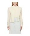 Mm6 Maison Margiela Laminated Knitted Cardigan In White