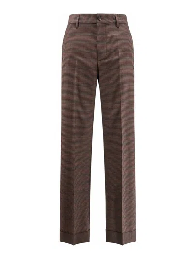 Mm6 Maison Margiela Lana Mixed Trousers With Live Cut Edges In Gray