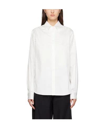 Mm6 Maison Margiela Lapel Long-sleeved Shirt In White
