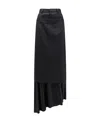Mm6 Maison Margiela Black Layered Maxi Skirt In Black