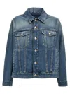Mm6 Maison Margiela Denim Blue Jacket With A Worn Effect