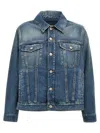Mm6 Maison Margiela Denim Blue Jacket With A Worn Effect In Blue