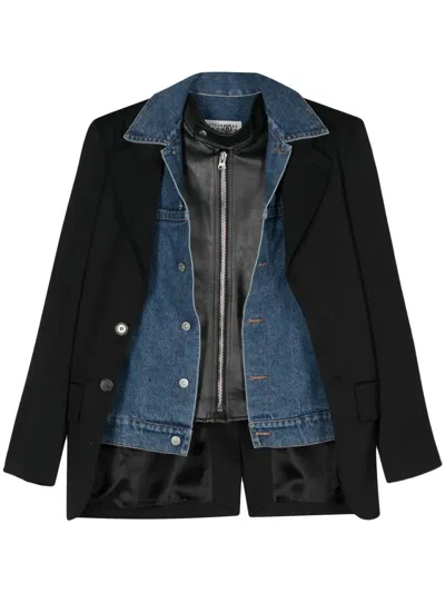 Mm6 Maison Margiela Layered-design Blazer In Black