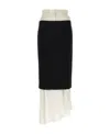 Mm6 Maison Margiela Double Layer Midi Skirt In Black