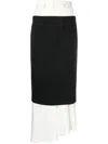 Mm6 Maison Margiela Layered Midi Skirt In Schwarz