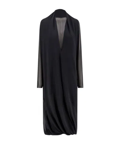 Mm6 Maison Margiela Layered Sheer Maxi Dress In Black