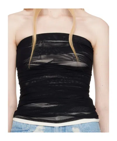 Mm6 Maison Margiela Layered Top In Black