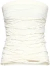 Mm6 Maison Margiela Long Sleeve Layered Draped Cut-out Top In White