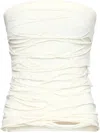 Mm6 Maison Margiela Long Sleeve Layered Draped Cut-out Top In White
