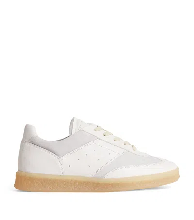 Mm6 Maison Margiela Leather 6 Court Sneakers In White