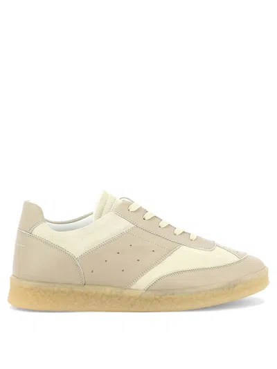 Mm6 Maison Margiela Leather And Suede Trainers In White