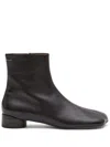 Mm6 Maison Margiela Logo Embroidered Block Heel Ankle Boots